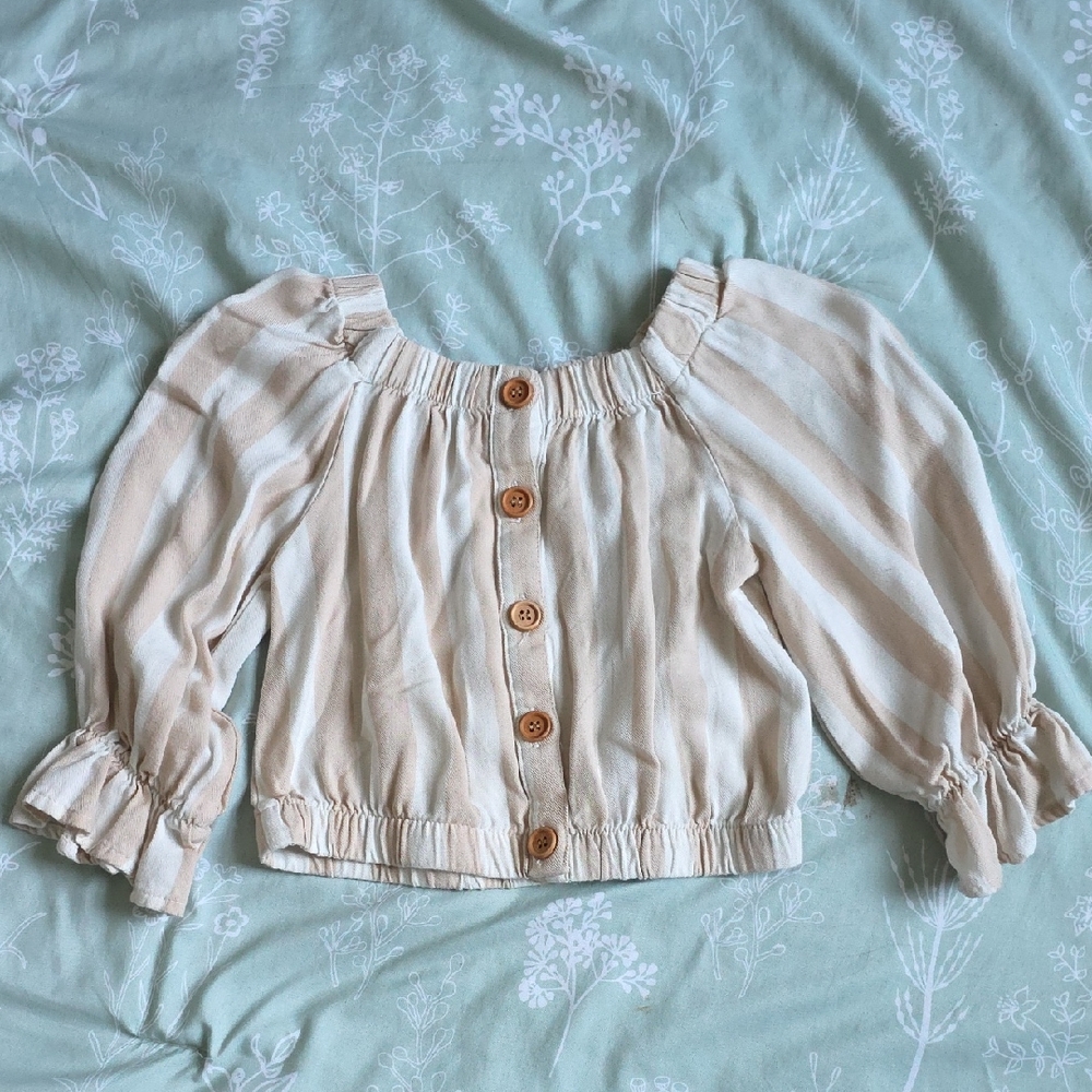 Jessica Simpson Cream Striped Blouse